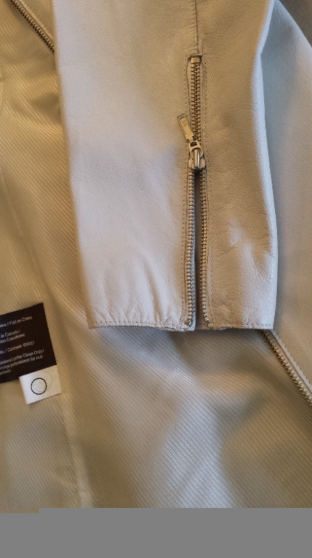 White Leather Spring Autumn Coat - photo 5