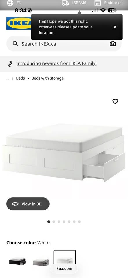 BRIMNES queen bed with storage white - IKEA