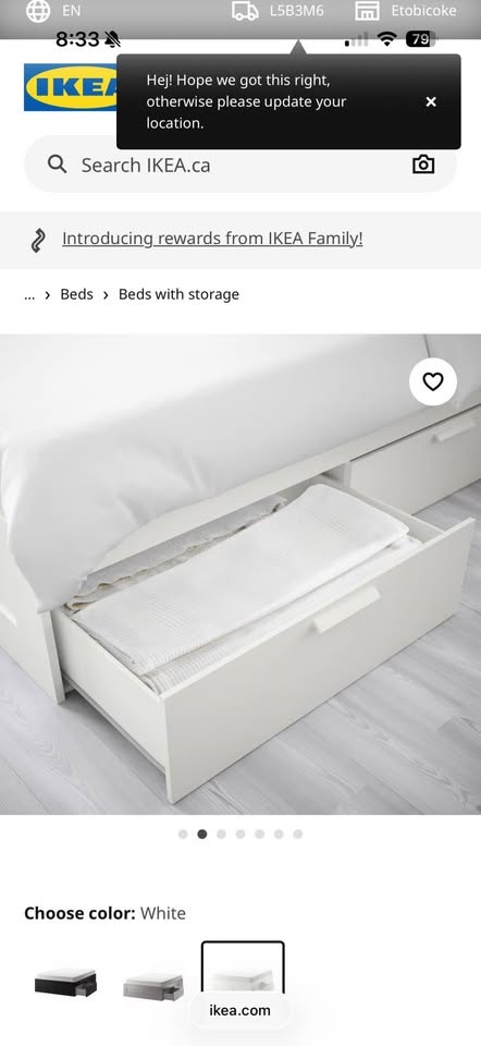 BRIMNES queen bed with storage white - IKEA - photo 2