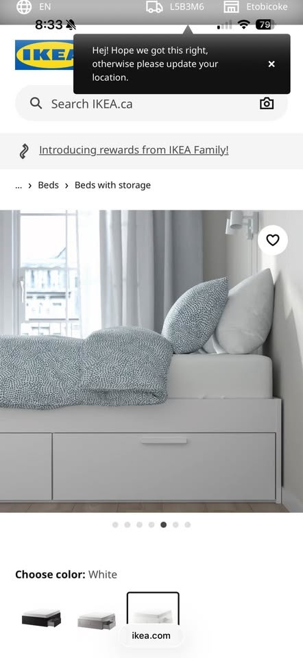 BRIMNES queen bed with storage white - IKEA - photo 4