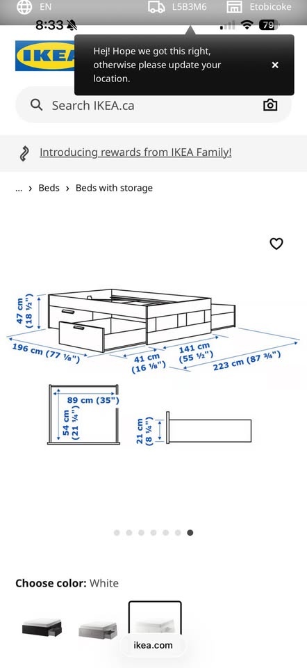 BRIMNES queen bed with storage white - IKEA - photo 5