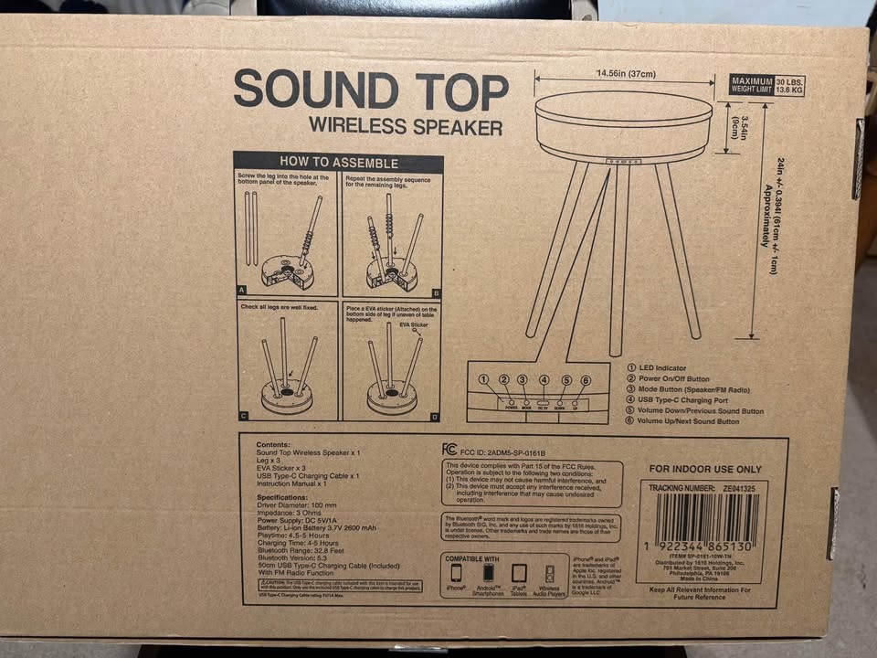 BASS JAXX Sound Top Wireless Table Speaker - photo 2