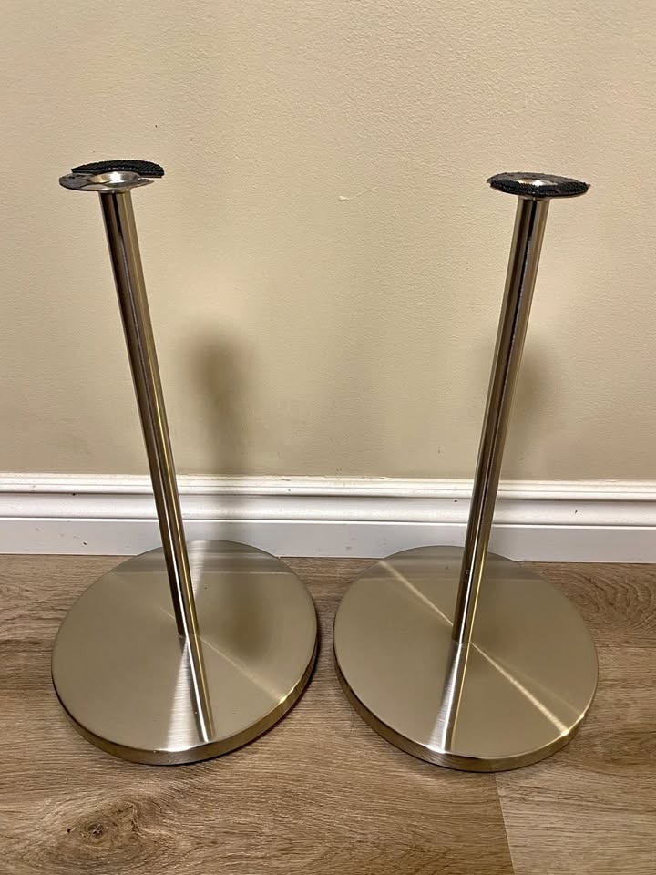 🎵 Pair of Brushed Metal Speaker Stands