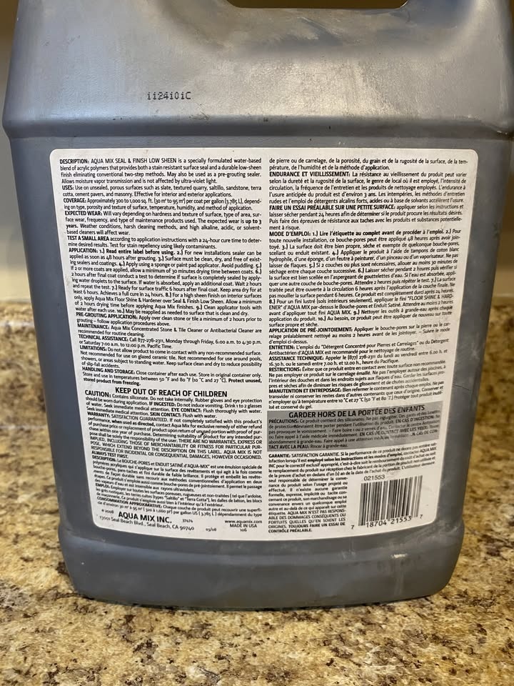 Aqua Mix Seal & Finish Low Sheen – 1 Gallon (New) - photo 2