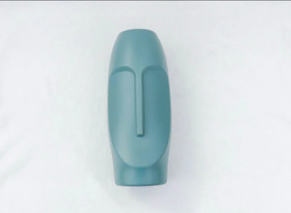 *NEW* PLASTIC face vase, dark blue SOLD image indicator(3)