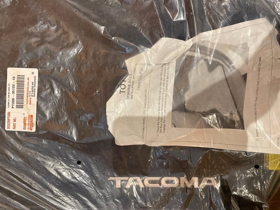 OEM Toyota Tacoma Floor Mats - PT90804121 - Still Sealed