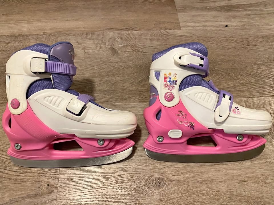 Adjustable Kids' Ice Skates – Pink/Purple – Sizes J13 to 2.5