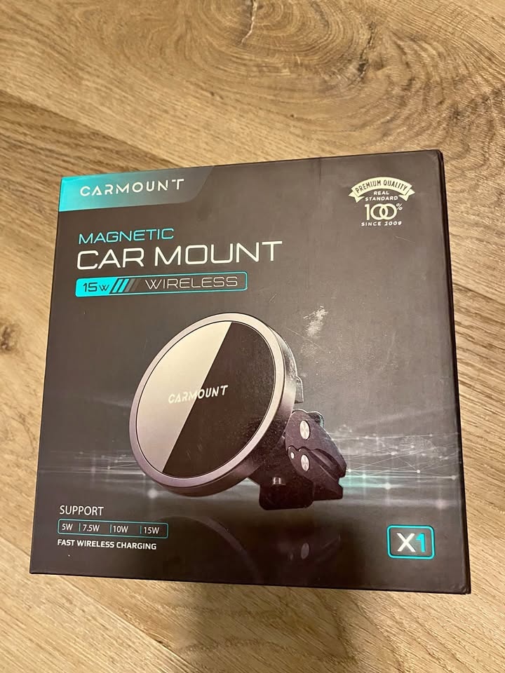 🚗 CARMOUNT Magnetic Wireless Car Mount – 15W Fast Charger