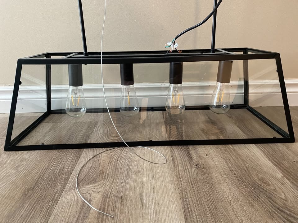 Structube 4-Light Pendant Light - Glass & Metal - photo 2