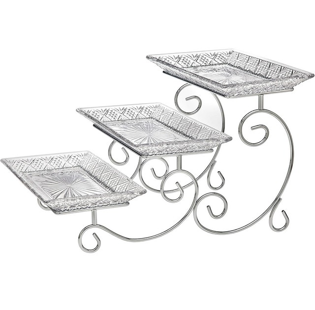 Crystal 3-Tier Serving Stand (Dublin Collection) – New in Box