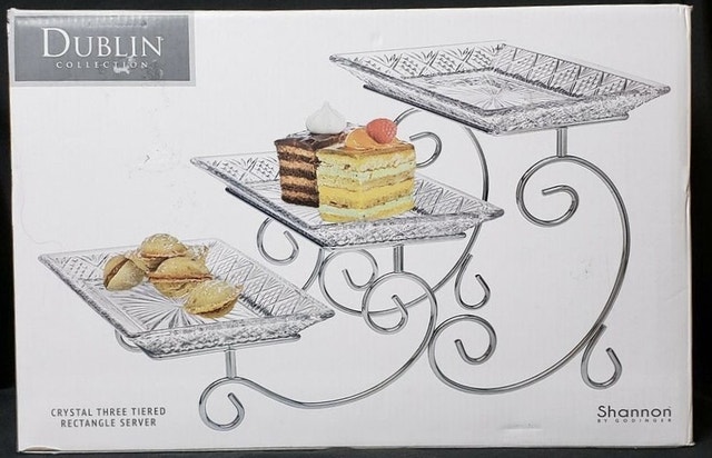 Crystal 3-Tier Serving Stand (Dublin Collection) – New in Box - photo 3