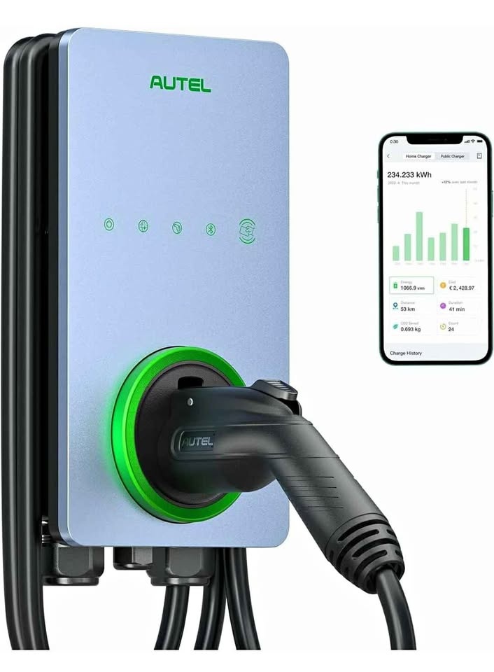 EV Charger, 240V, up to 50Amp, Level 2, Indoor/Outdoor, Wi-Fi