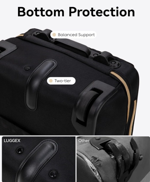 Underseat Carry On Luggage with Wheels (Black) - photo 5