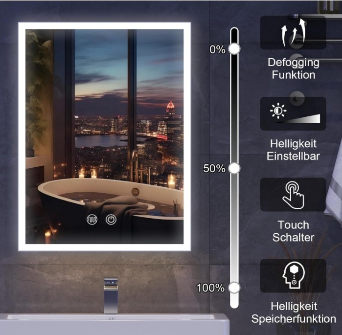 LED Bathroom Mirror, Medicine Cabinet 25x33 inches - photo 2