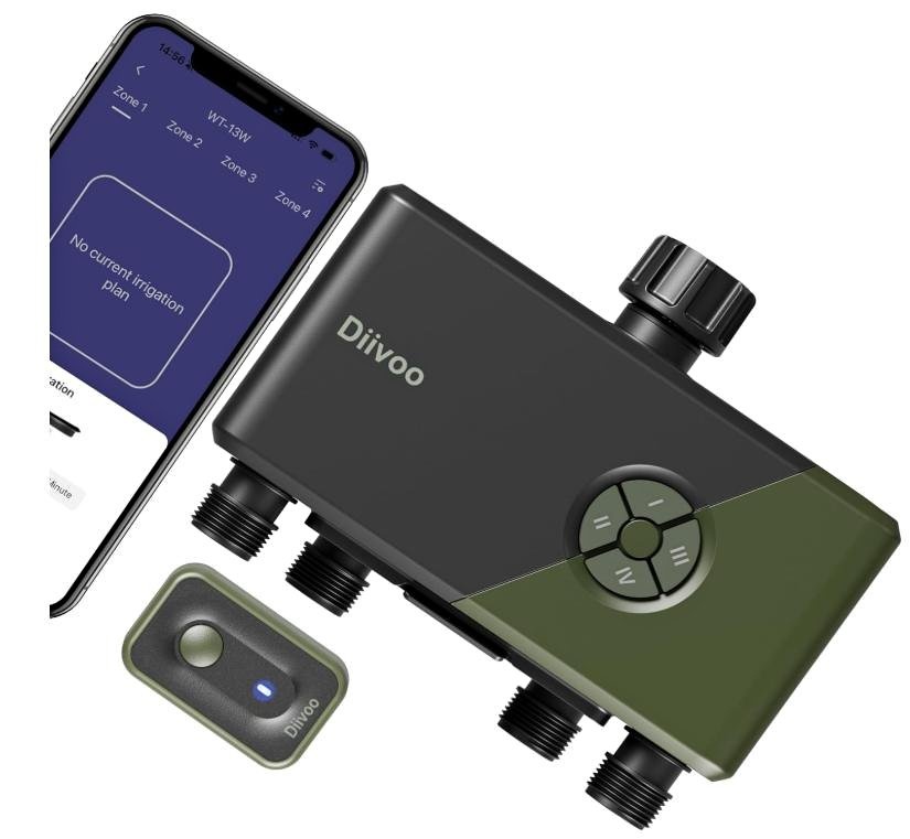 Diivoo WiFi Water Timer with 4 Outlets