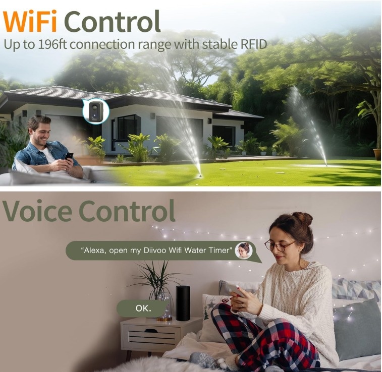 Diivoo WiFi Water Timer with 4 Outlets - photo 2