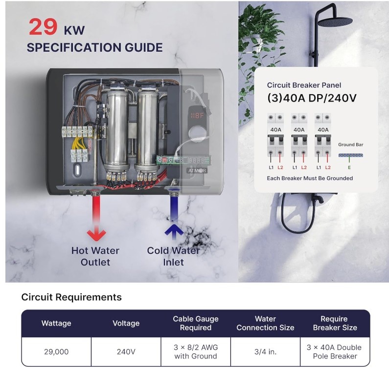 Tankless Water Heater, Electric, 5.4GPM - photo 2