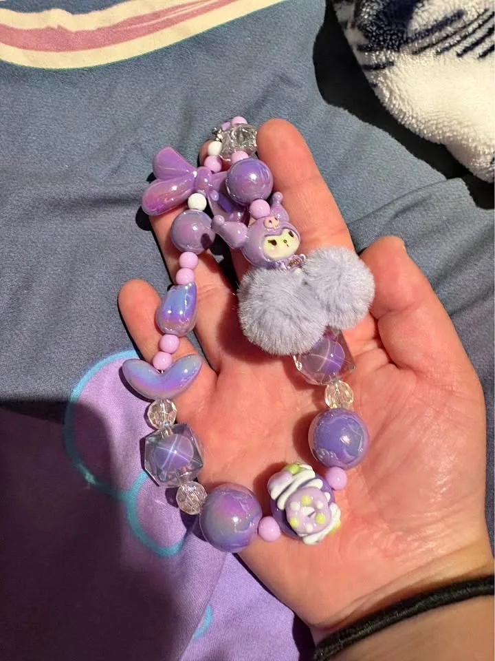 Kuromi saniro phone chain thumbnail