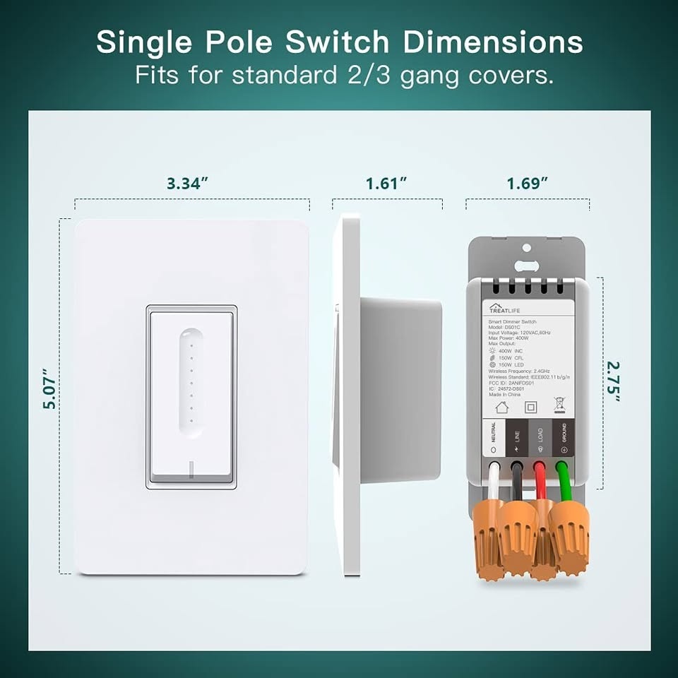 Treatlife Smart Dimmer Switch – WiFi Light Dimmer - photo 4
