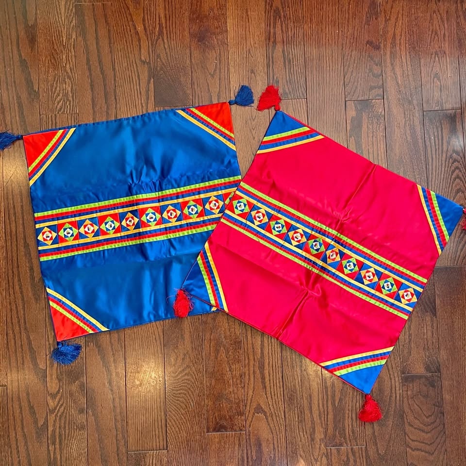 Set of 2🇰🇷Korean Cushion Covers (55×55cm) – Red & Royal Blue