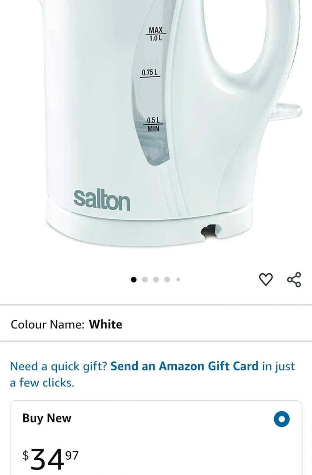 Salton Cordless Jug Kettle 1.7 Liter White 1500 watt - photo 4