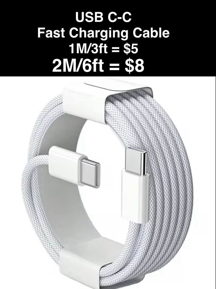 USB-C to USB-C Fast Charging Cable *NEW* iPhone 15,16, 17