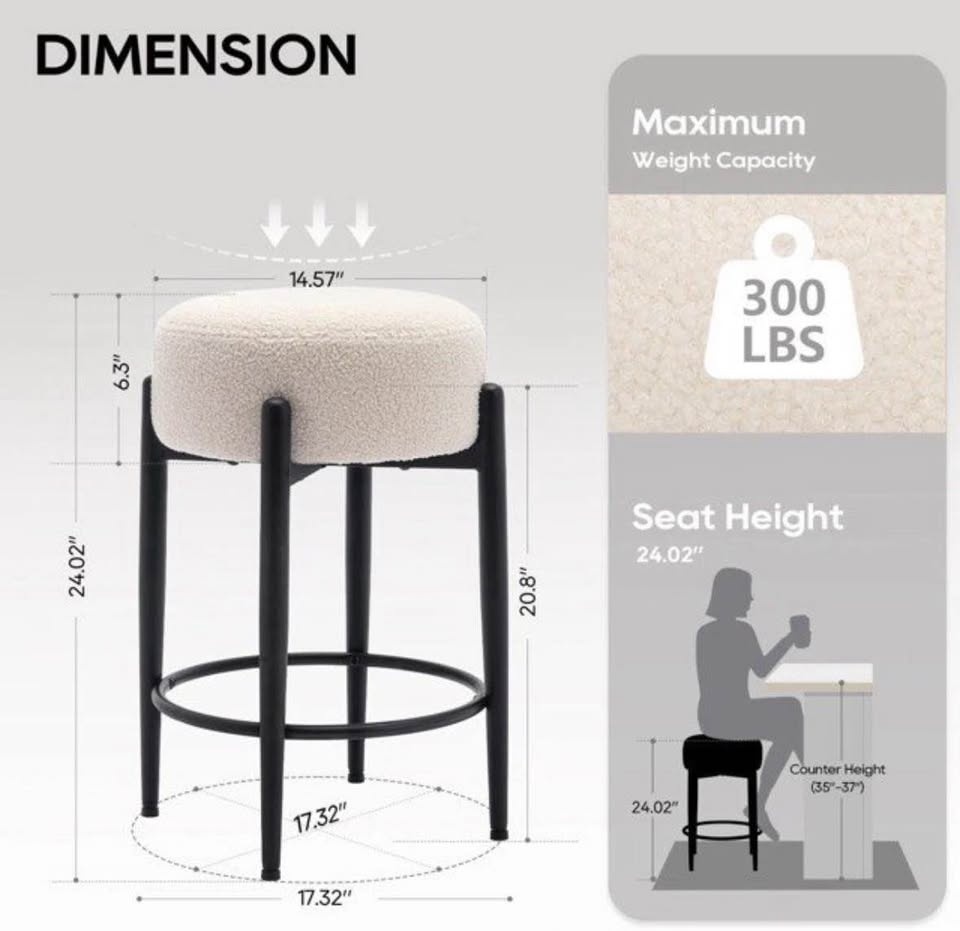 Set of Sherpa counter stools - Brand new in box (Retails: $192 w - photo 3