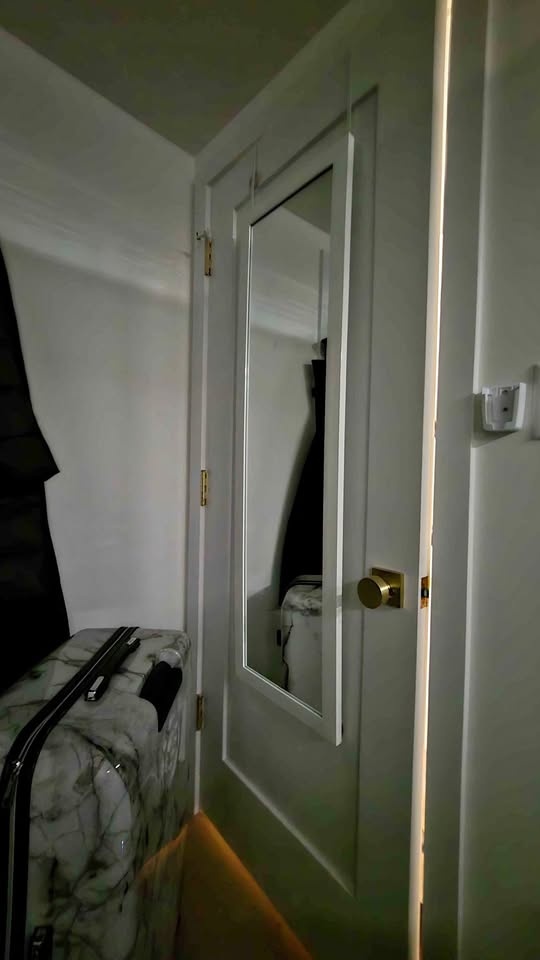 Full length mirror with door hooks