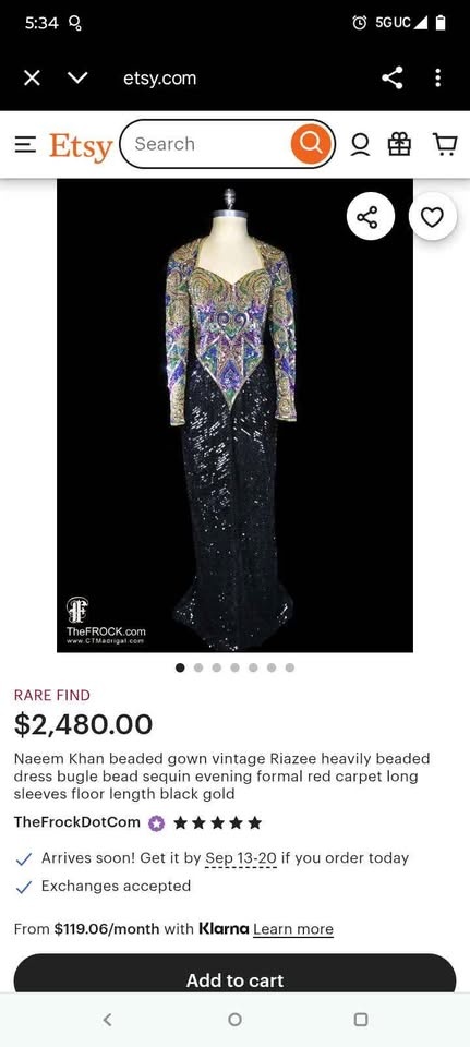 Naeem Khan beaded gown vintage Riazee - photo 5