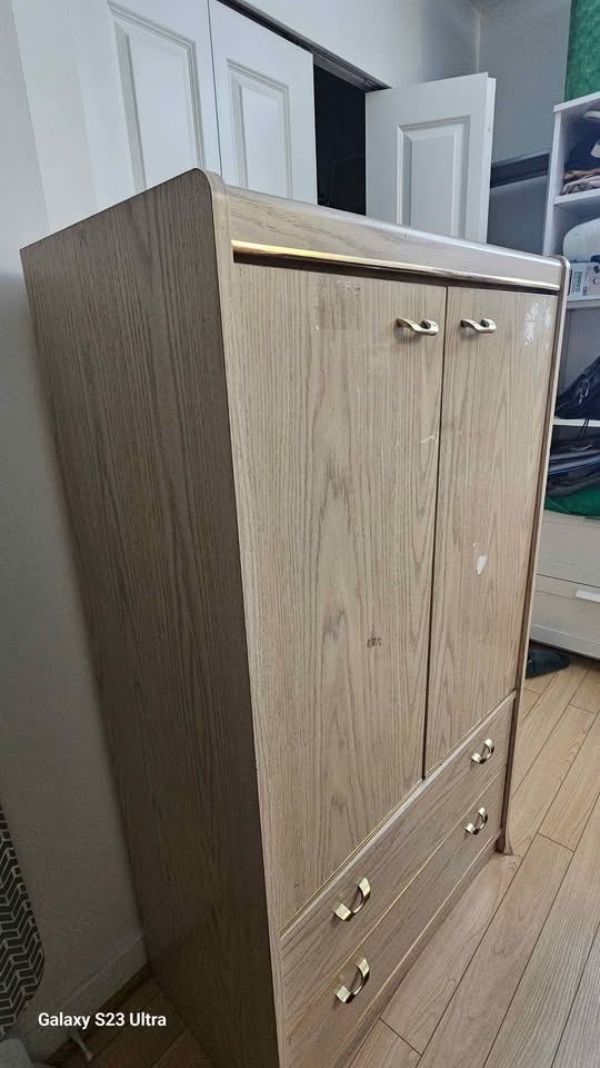 Sturdy Wooden Armoire – Light Wood Finish - photo 4