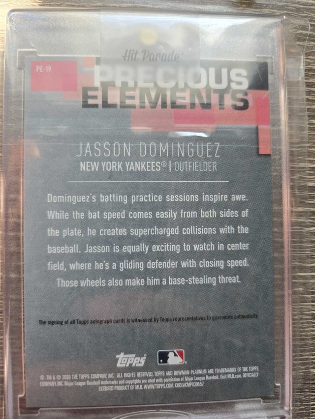 Jasson Dominguez Auto Baseball Card - photo 2