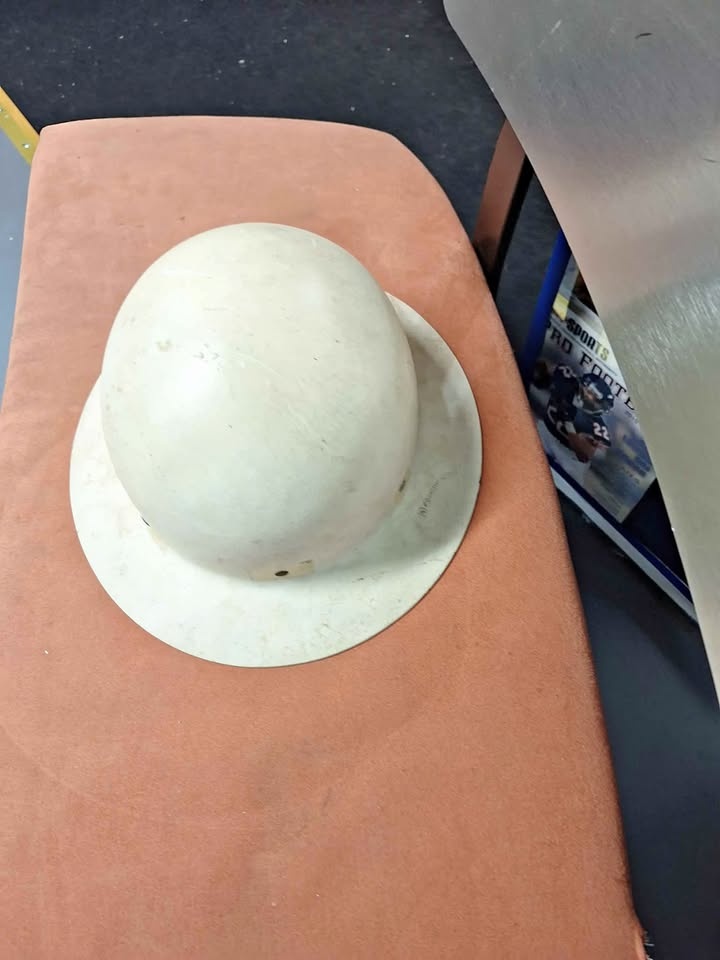 WWII O.C.D. OFFICE OF CIVIL DEFENSE METAL HELMET US GOV'T PROPER