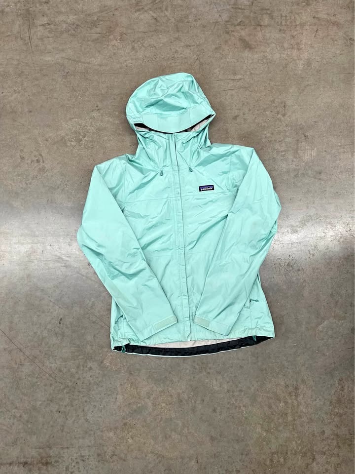 Y2K Women's Lightweight blue and white Patagonia H2NO rain jacke