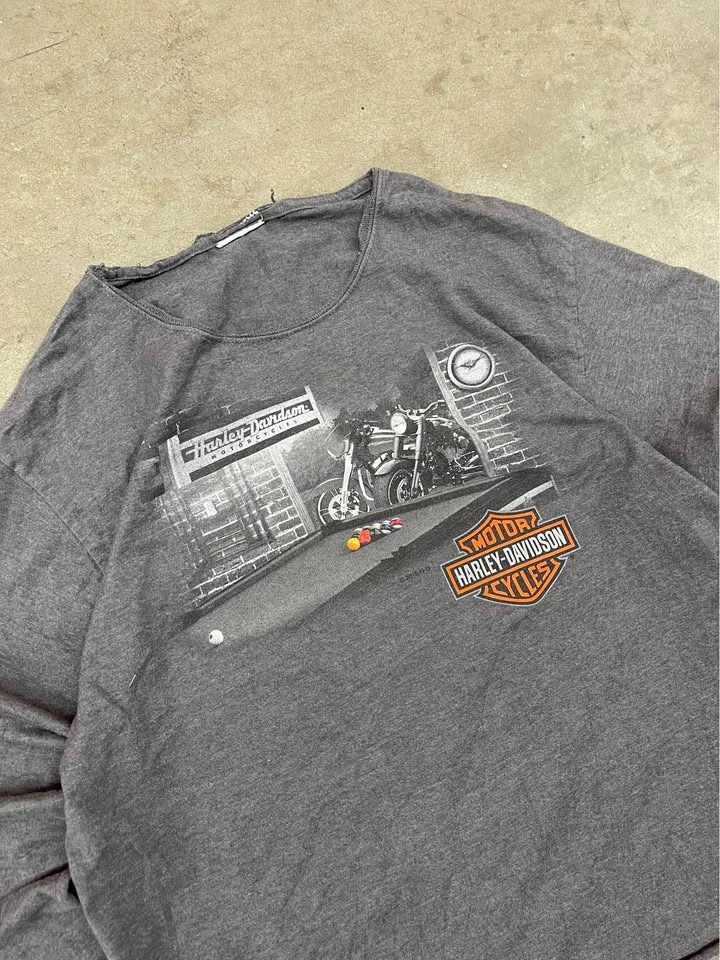 Y2K Men's Grey Harley Davidson Rare Tel Aviv Israel long sleeve - photo 2