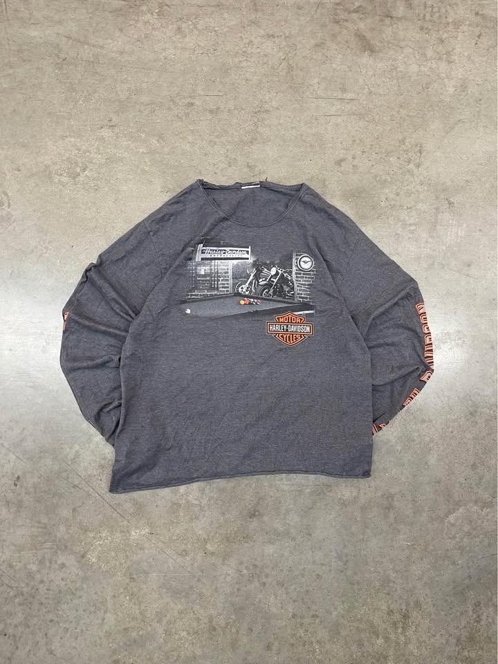 Y2K Men's Grey Harley Davidson Rare Tel Aviv Israel long sleeve - photo 3