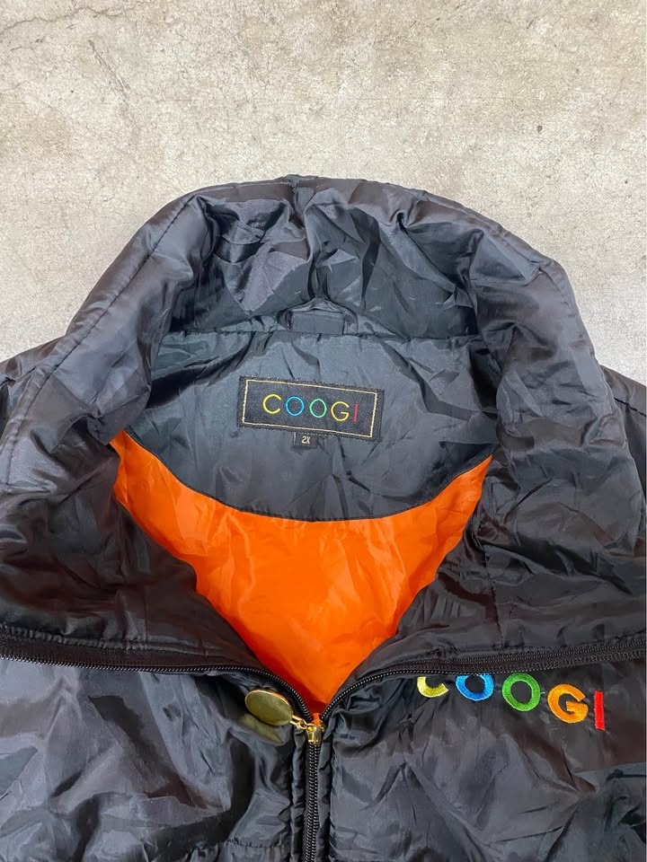 Vintage COOGI Women's Puffer Vest Black Multicolor Rainbow Logo - photo 3