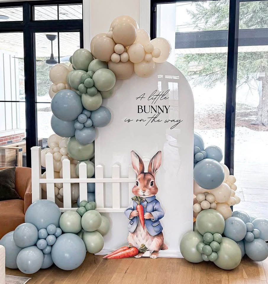 Bunny theme | Baby shower | gender reveal | balloon decor setup