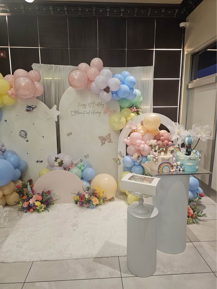 Butterfly theme | pastel balloons | Baby boy and Girl | 1st birt - photo 2