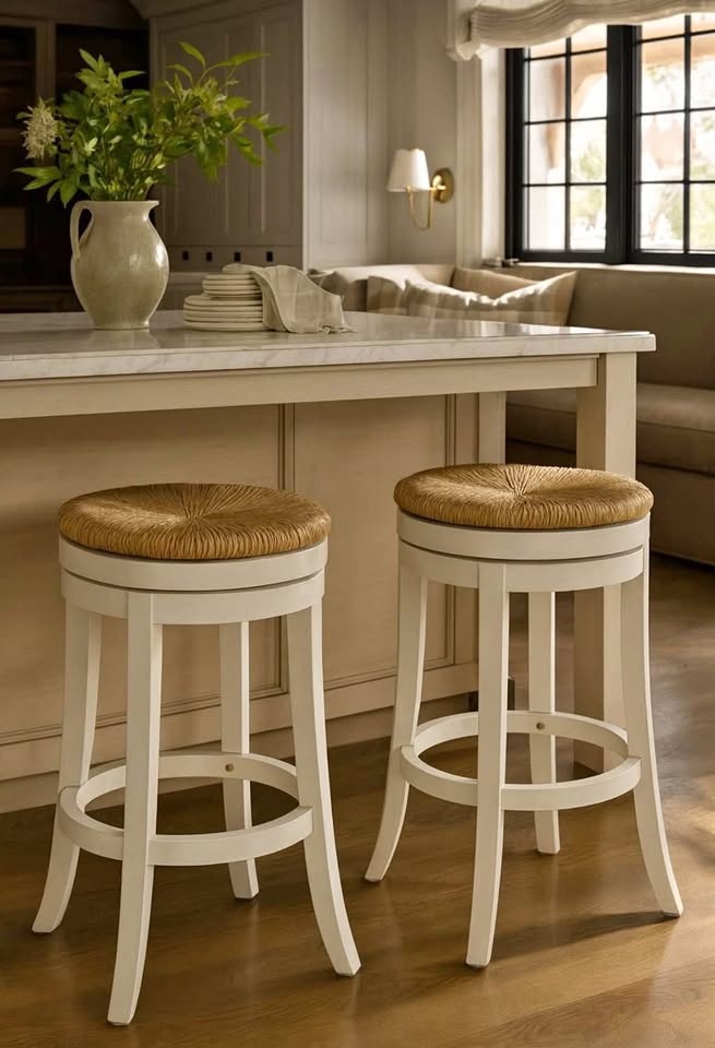 Set of Solid Wood Swivel Bar Stools / Counter Stools – Brand New