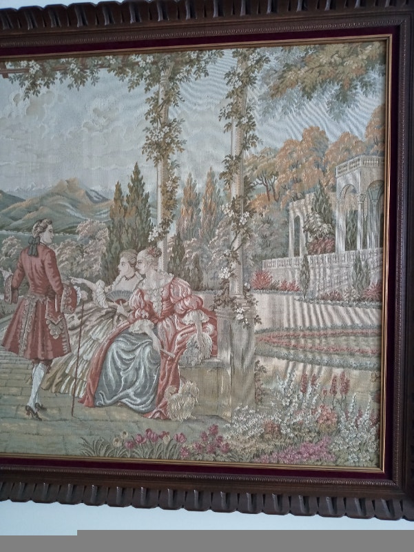 Italian Tapestry in Hand Carved Wooden Frame - photo 4