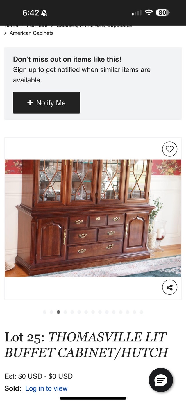 Thomasville Buffet Cabinet/Hutch
