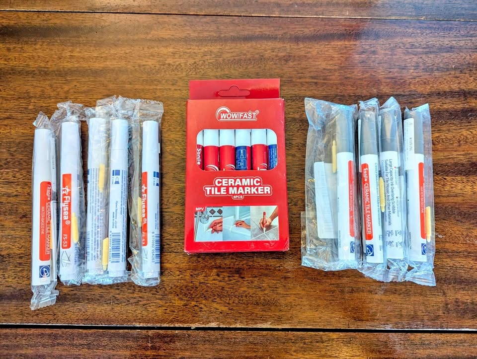 New Ceramic Tile Markers (6-Pack or Single Pens) - Grout Repair!