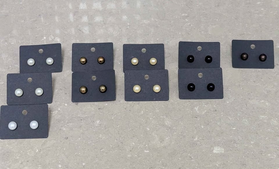 Assorted Faux Pearl Stud Earrings - Multiple Colors! - photo 3