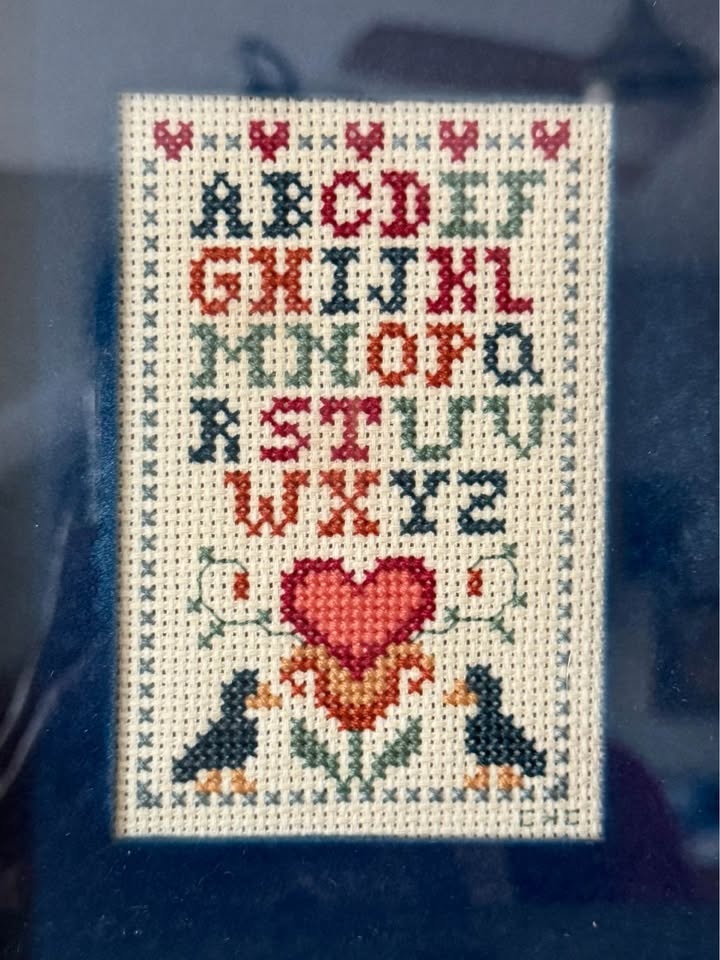 Framed Vintage Cross Stitch Sampler - photo 4