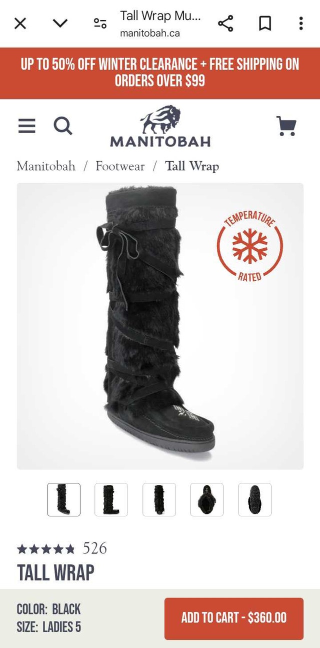 Brand New Manitobah Mukluks Size 6