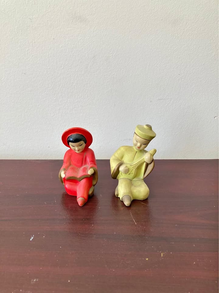 Vintage Asian Figurines – Set of 3 (Mid-Century Style)