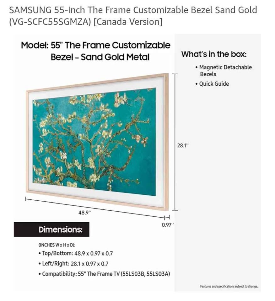 55" TV Frame - Sand / Rose Gold - photo 2