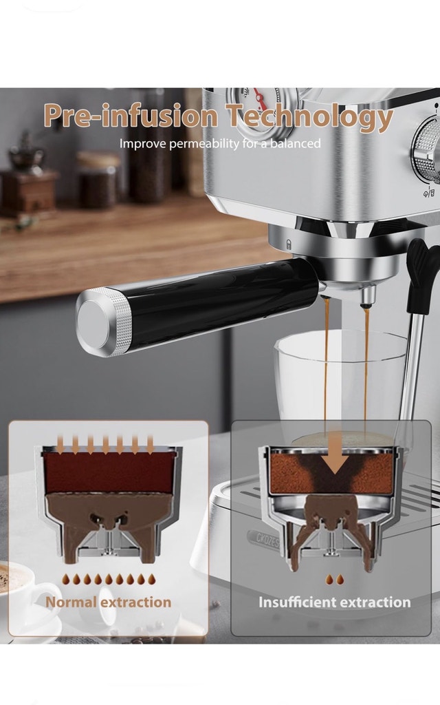 NEW Stainless Steel Espresso Machine, w/ Milk Frother Steam Wand - photo 5