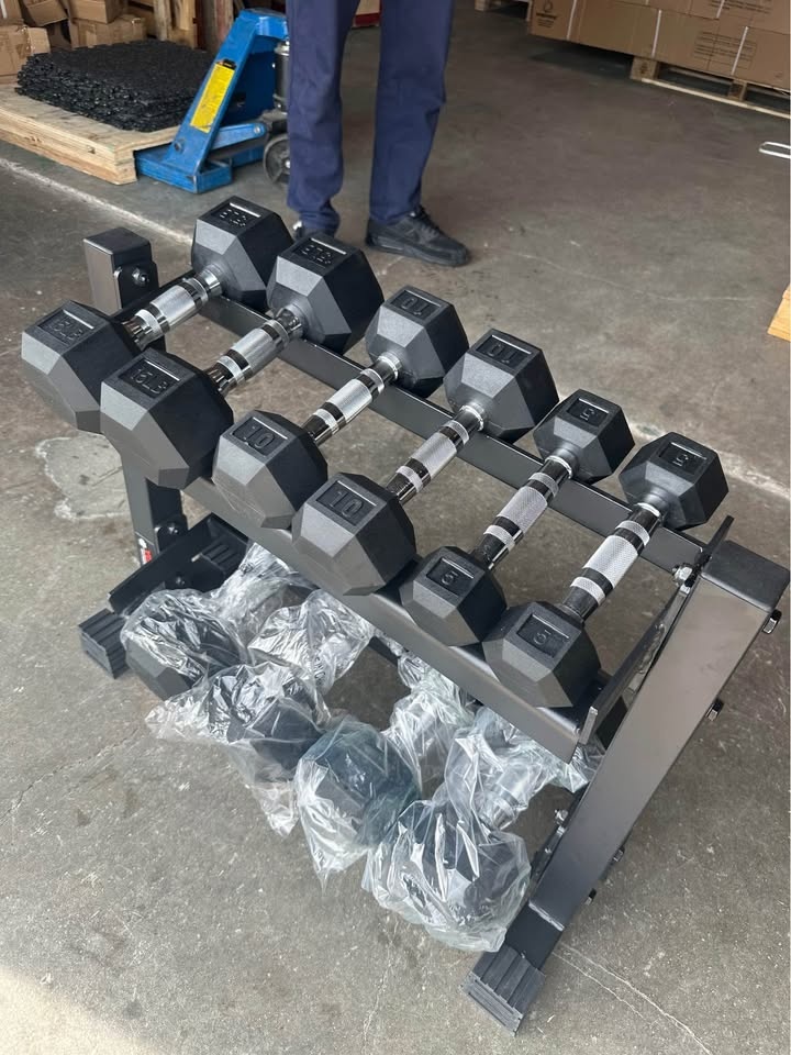🏋️‍♂️ Brand New York 5–25 lb Dumbbell Set + York 2-Tier Rack 💪 - photo 2