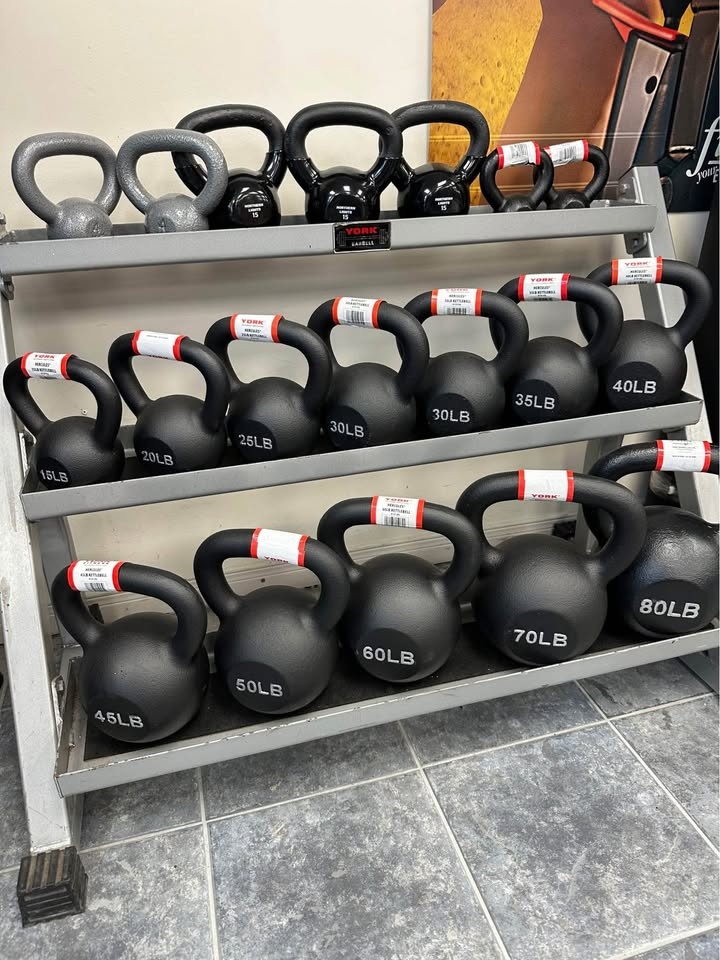 York Kettlebells 5–80 lb + Commercial 3-Tier York Rack - photo 2